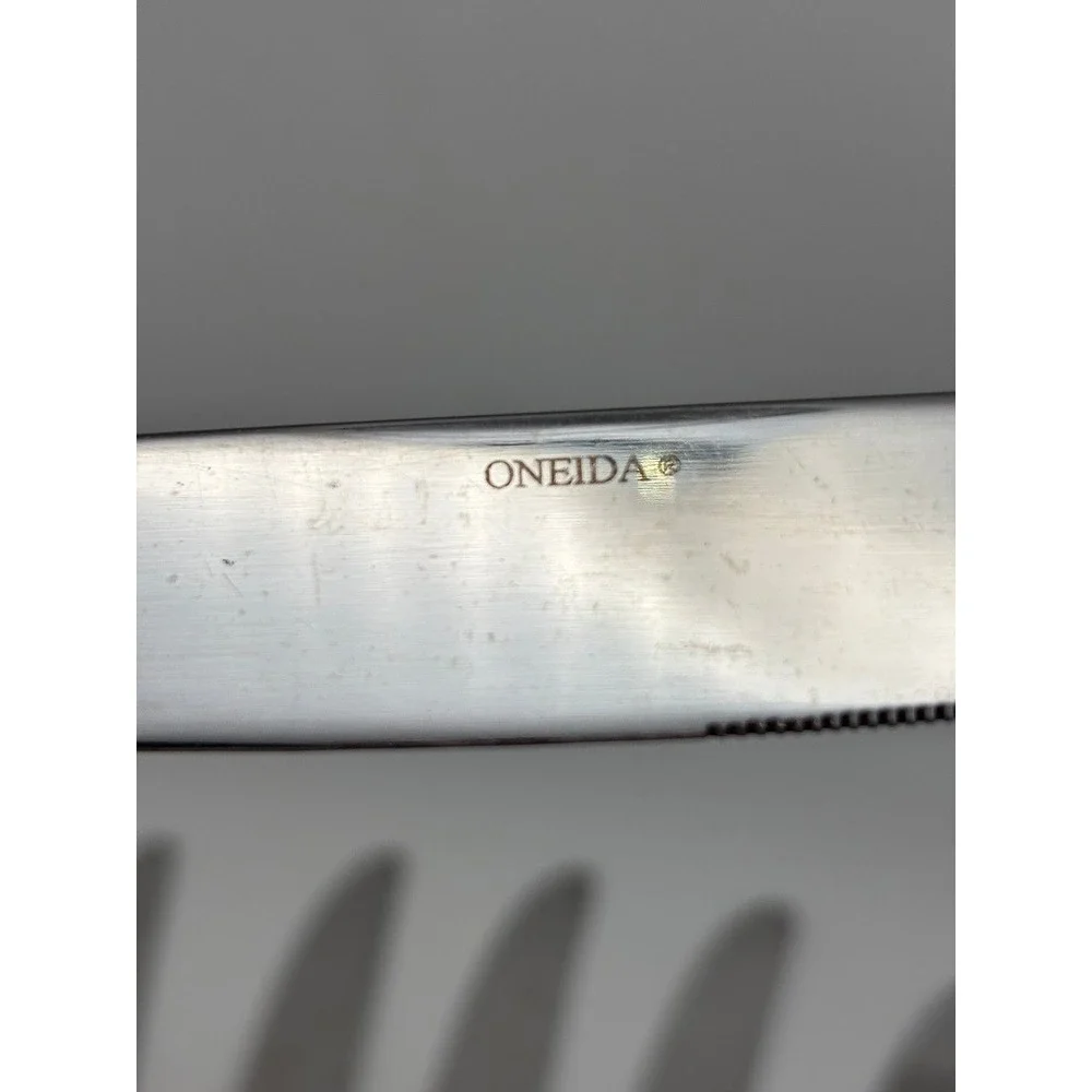 Oneida Tibet Flatware 15pc Silver Hammered Texture Stainless Steel Knives Spoon